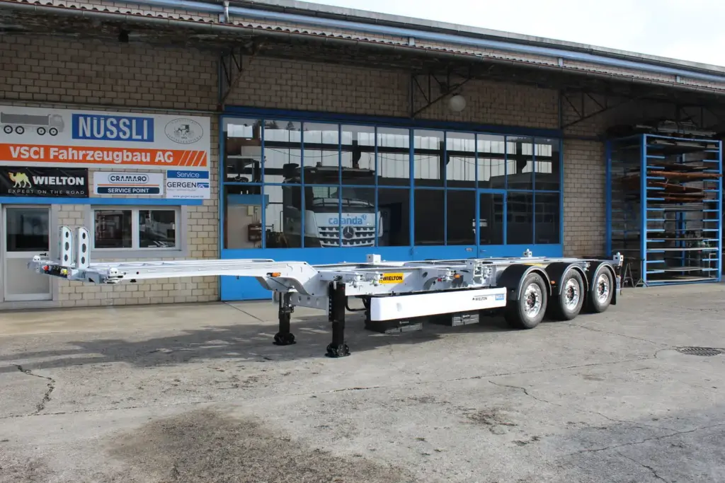 Container Chassis, Wielton, Schweiz, Nüssli Fahrzeugbau AG, LKW Container Auflieger, Fahrzeugbauer, Alcoa Dura Bright Felgen