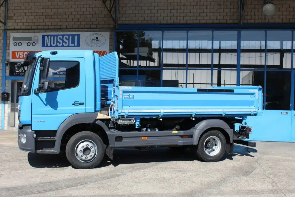 Mercedes Benz Trucks Schweiz, Atego 3-Seitenkipper mit Sörling, Nüssli Fahrzeugbau AG, Fahrzeugbau Schweiz, Kipper Schweiz