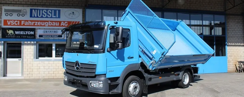 Mercedes Benz Trucks Schweiz, Atego 3-Seitenkipper Mit Sörling, Nüssli Fahrzeugbau AG, Fahrzeugbau Schweiz, Kipper Schweiz